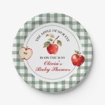 Äpple i vårt öga grön rutig Baby Shower