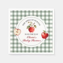 Äpple i vårt öga grön rutig Baby Shower