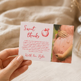 Äpple i Vårt Öga Höst Baby Shower Foto Tack Kort