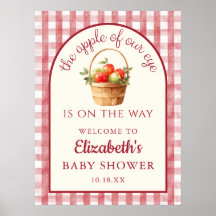 Äpple I Vårt Öga Neutral Babyshower Välkomstskylt