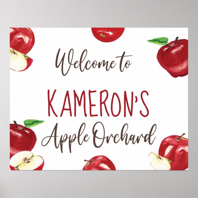 Äpple i Vårt Öga, Trädgårds Födelsedags Välkomstsk Poster (Framsidan)