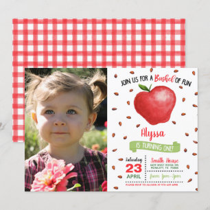 Apple-inbjudan på första födelsedag med foto inbjudningar