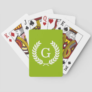 Apple - initial Monogram för grön vetelagrarkran Casinokort