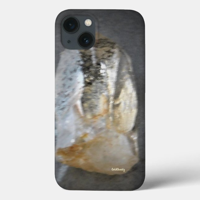 apple iphone13 fodral  guld kvarts kristall design (Baksida)