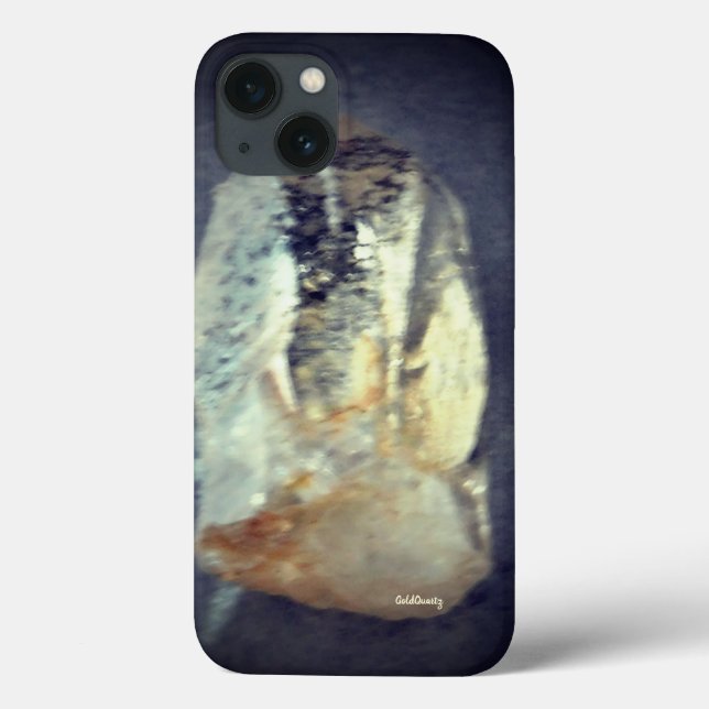 Apple iphone13 fodral GULD QUARTZ-kristalldesign (Baksida)