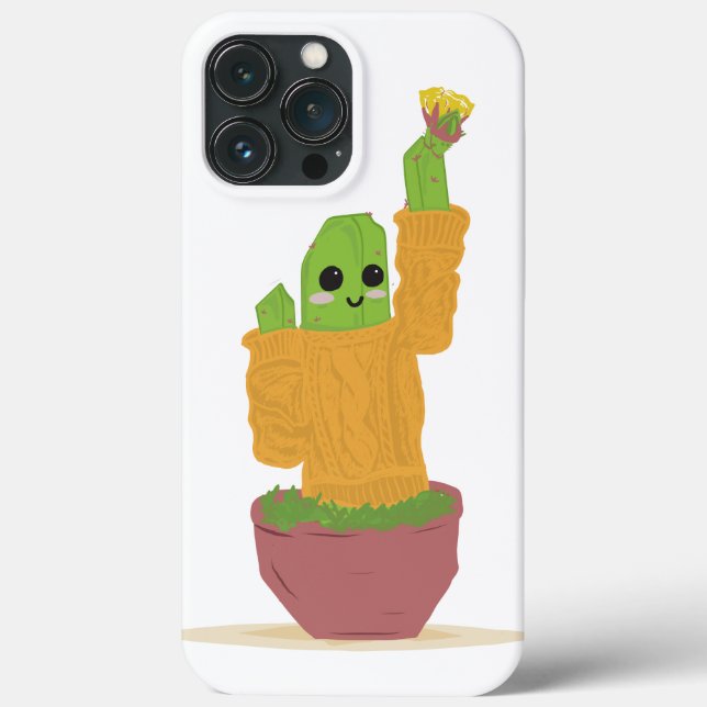 Apple iPhone 13 Pro Max Fodral - Cactus in Sweater (Baksida)