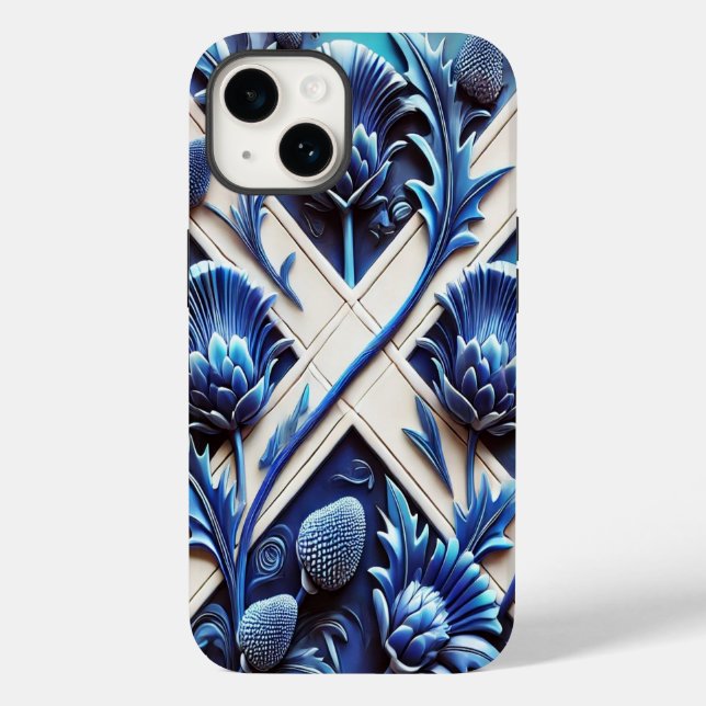 Apple iPhone 14 Fodral-Mate Scottish Thistles (Baksida)