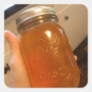 Apple Jelly Canning Burk Fyrkantigt Klistermärke