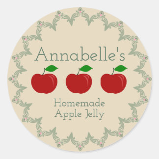 Apple Jelly Label Runt Klistermärke