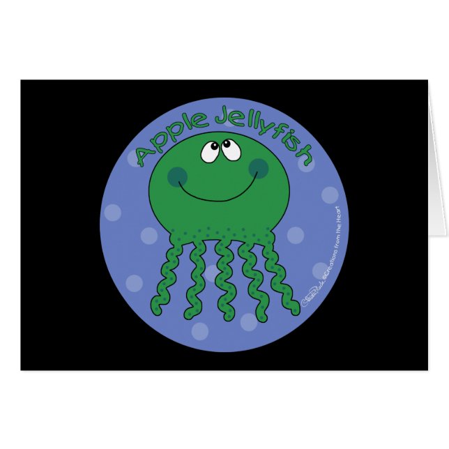 Apple Jellyfish Hälsningskort (Framsidan Horizontal)