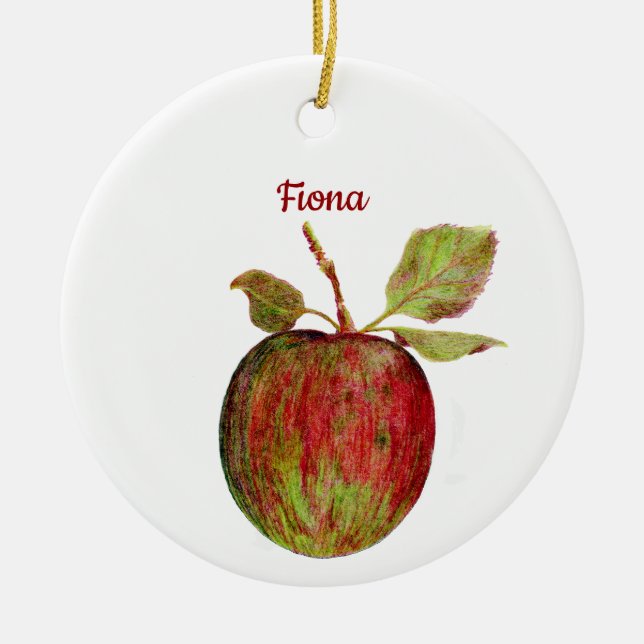 Äpple Julgransprydnad Keramik (Framsidan)