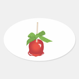 Äpple, kanderat ovalt klistermärke