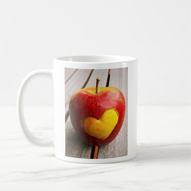 "Apple Kärlek", Cute Photo. Köp nu Kaffemugg (Vänster)