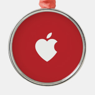 Apple kärlek julgransprydnad metall