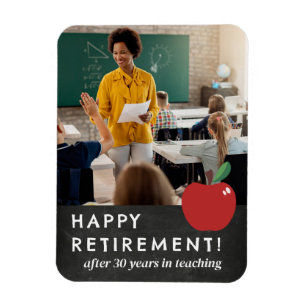 Äpple Kritträta Lycka till på pensionen Lärare Fot Magnet