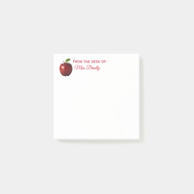 Apple lärare - från skrivbordet av anpassningsbar post-it block (Framsida)