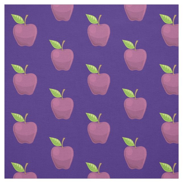 Apple Lila Mönster Tyg (Provkarta)