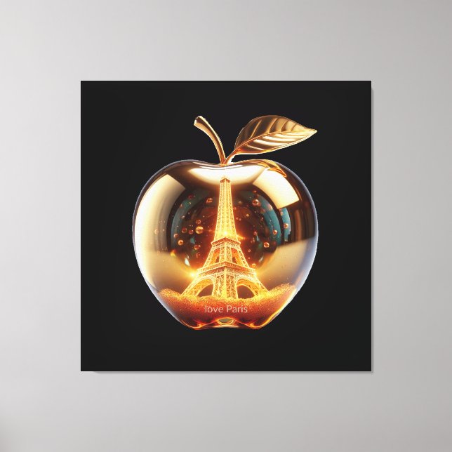 Apple Love Paris Canvastryck (Framsida)