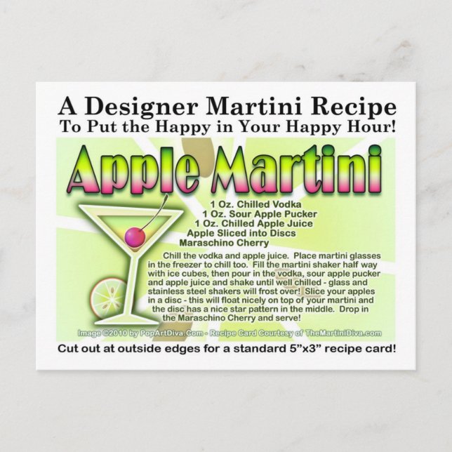 Apple Martini (Appletini) - vykort för recept (Framsida)