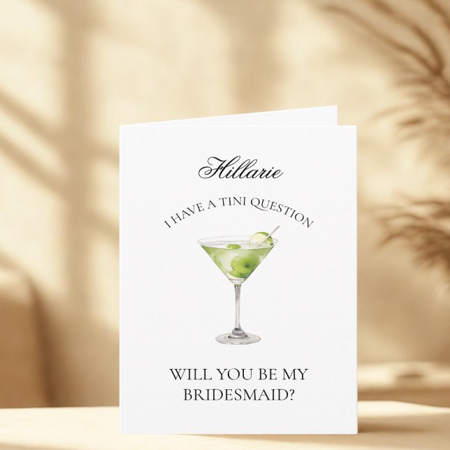 Apple Martini blir mitt Bridesmaid-kort Inbjudan (Skapare uppladdad)
