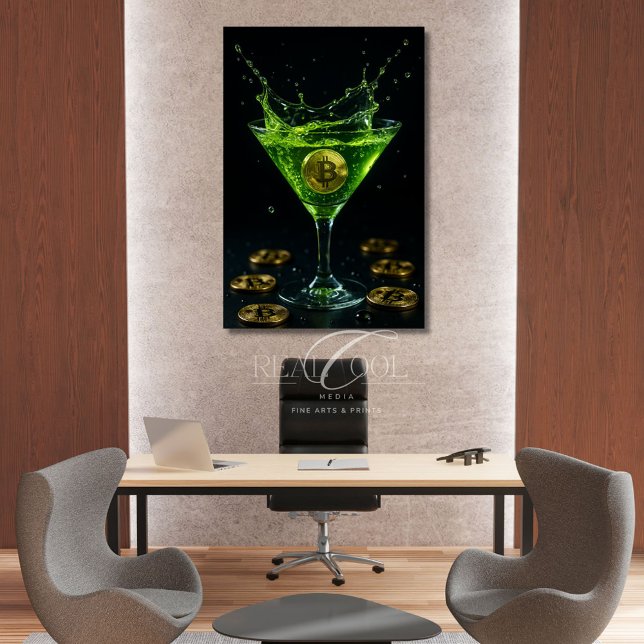 Äpple Martini Glass med Flytande Bitcoin Art Art Poster (Skapare uppladdad)