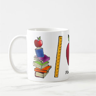 Apple med bokbunten tillfogar namn kaffemugg