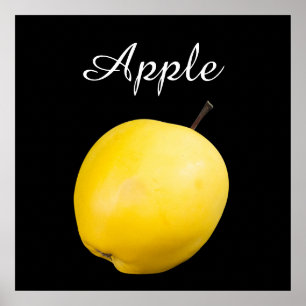 Äpple med en gult poster