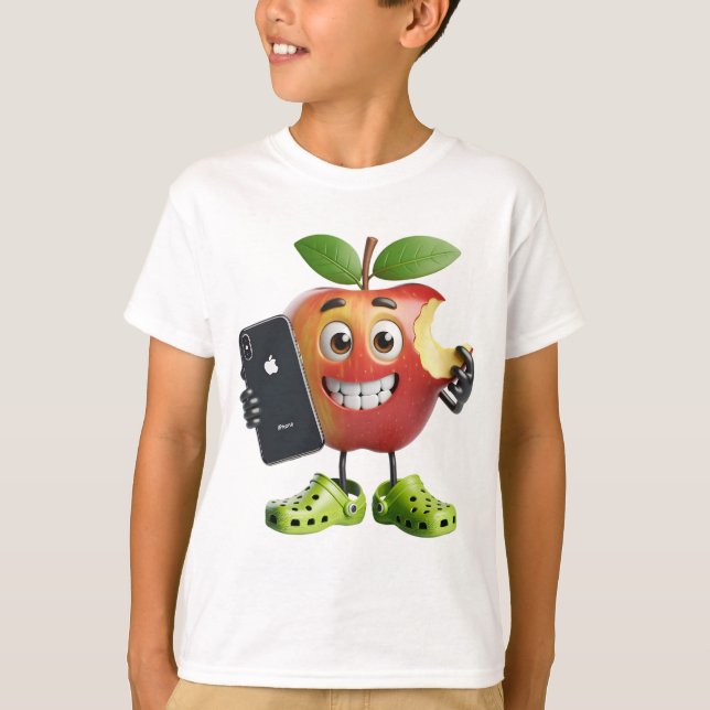 Apple med iPhone, av Natasha Us T Shirt (Framsida)