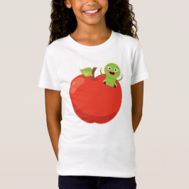 Äpple med söt mask t shirt