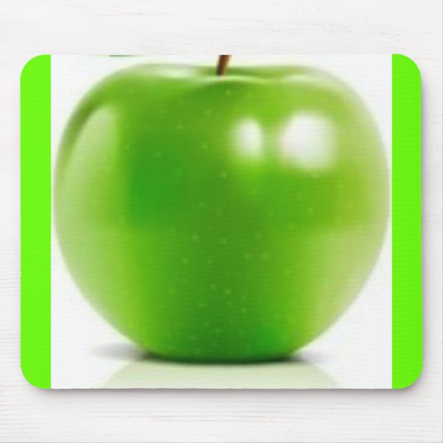 äpple med stor grönt musmatta (Framsidan)