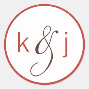 Apple Monogramklistermärkear Runt Klistermärke