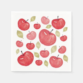 Apple Mönster Watercolor Hand-målat Pappersservett