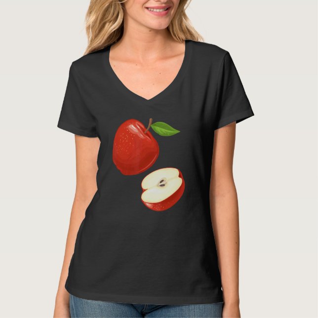 Äpple Motif Fruit Healthy Apple T Shirt (Framsida)