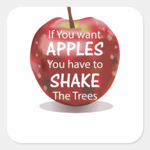 Apple Motivational Quote Sticker Fyrkantigt Klistermärke