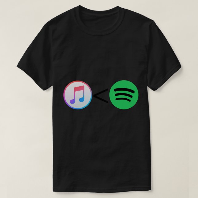 Apple Music&lt;Spotify Sticker T Shirt (Design framsida)