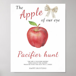 äpple och båge - nappjakt baby shower spel poster