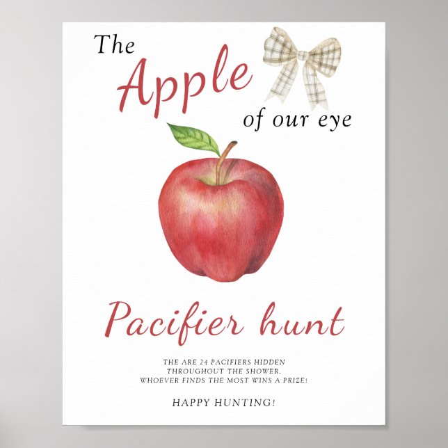 äpple och båge - nappjakt baby shower spel poster (Framsidan)