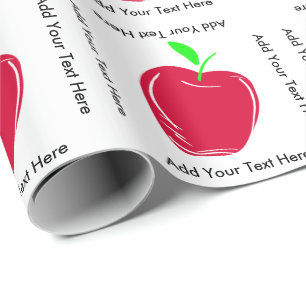 Apple och beställnings- textlärarefödelsedag presentpapper