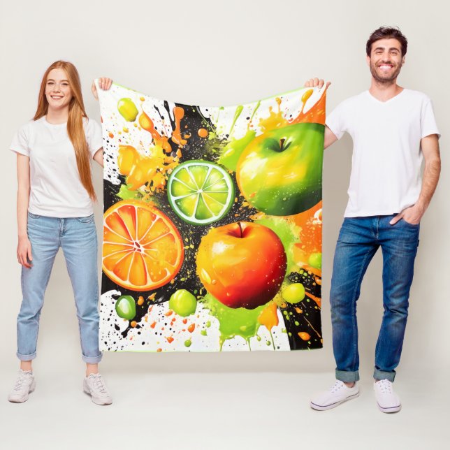 Äpple och Citrus Burst Fleecefilt (På plats)