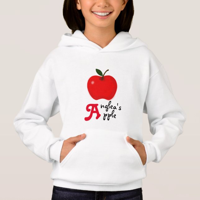 Äpple och ditt "A"-initiala namn T Shirt (Framsida)