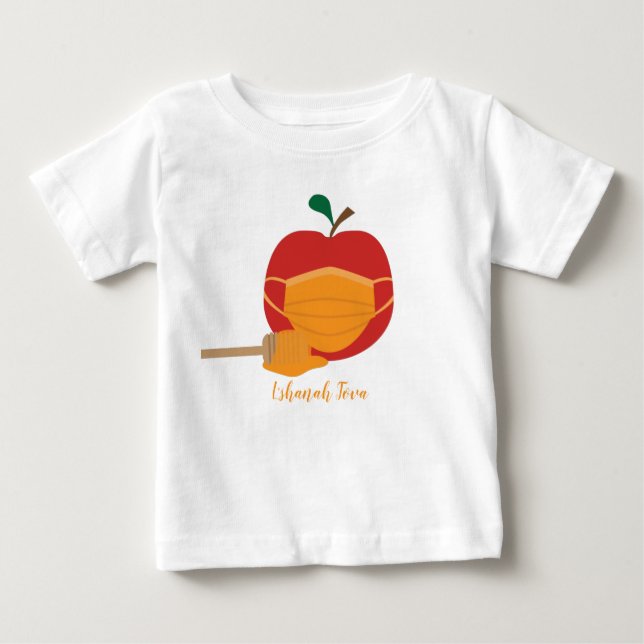 Äpple och honung med Orange Ansikte-mask T Shirt (Framsida)