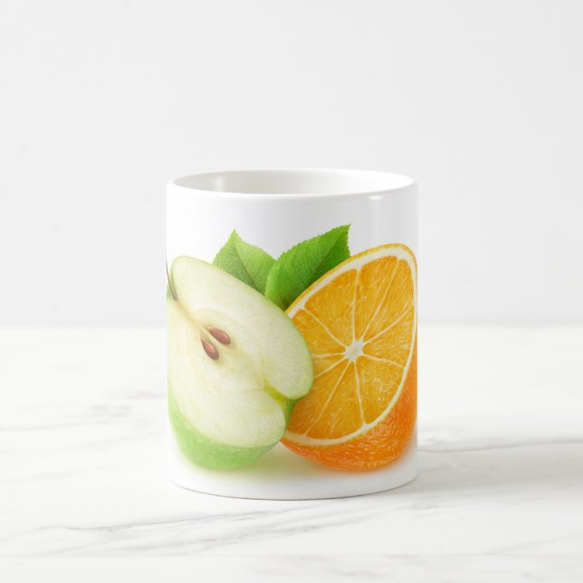 Äpple och orange kaffemugg (Center)