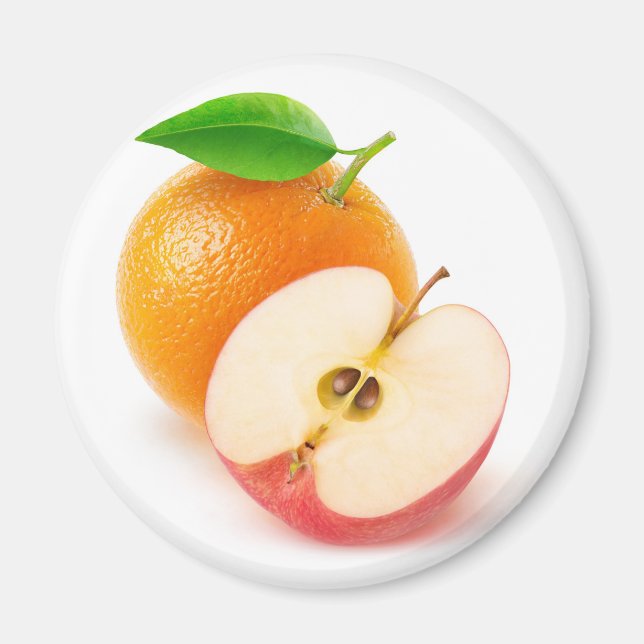 Äpple och orange magnet (Framsidan)