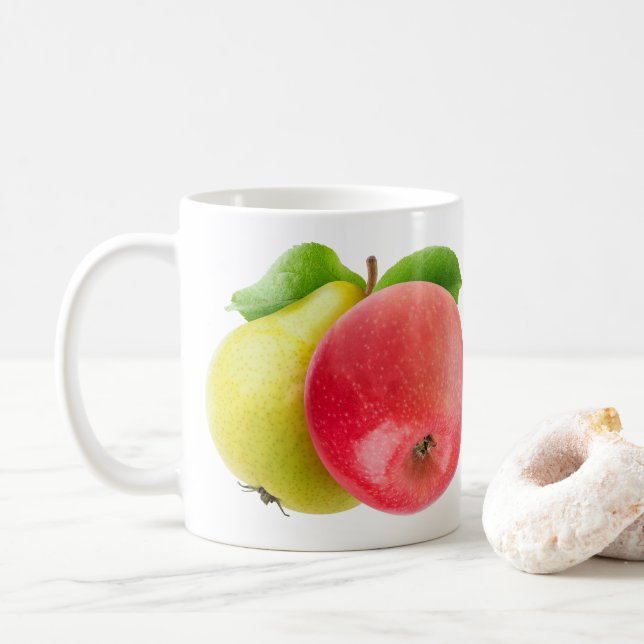 Äpple och päron kaffemugg (Med munk)