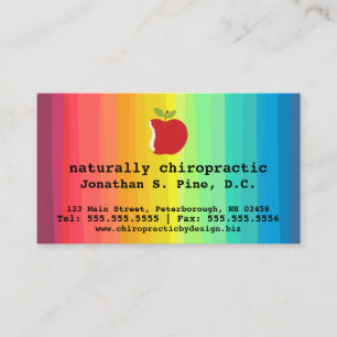 Apple och regnbågeChiropracticvisitkortar Visitkort