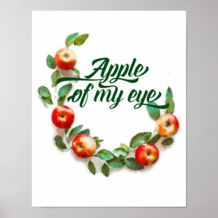 Apple of My Eye Print, Red & Green Farmhouse Decor Poster