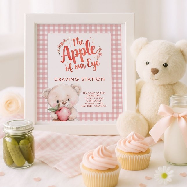 Apple of Öga Gingham Baby Shower Craking Station Poster (Skapare uppladdad)