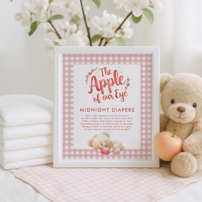 Apple of Öga Gingham Midnight Diaper Baby Shower Poster (Skapare uppladdad)