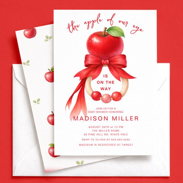 Apple of Our Eye Baby Shower Invitation Inbjudningar (Skapare uppladdad)