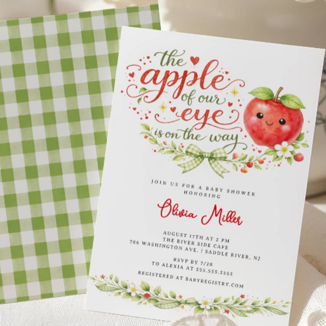 Apple of Our Eye Baby Shower Invite Inbjudningar (Skapare uppladdad)